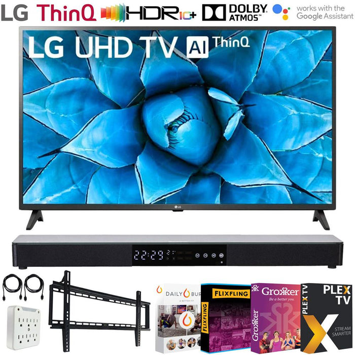 LG 75" UHD 4K HDR AI Smart TV 2020 Model with Deco Gear Soundbar Bundle