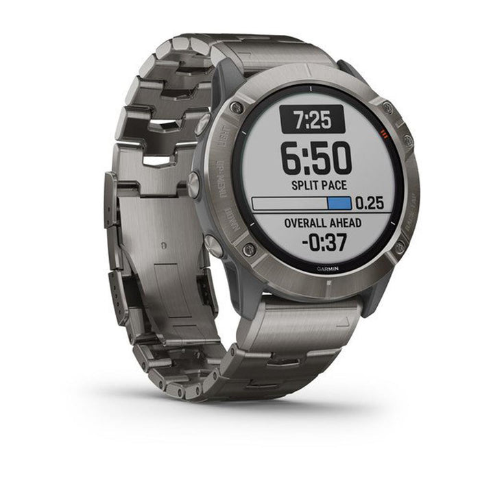 Garmin Fenix 6X Pro Solar Multisport GPS Smartwatch, Titanium +Fitness & Wellness Suite