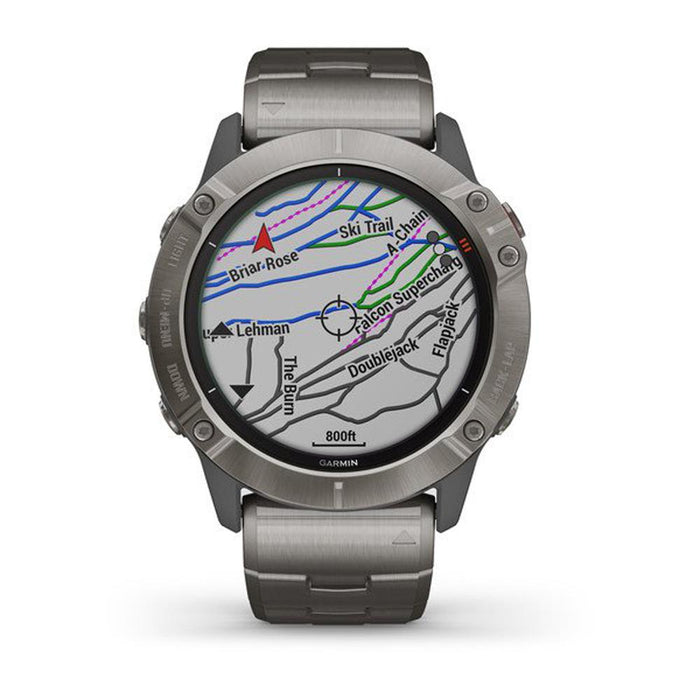 Garmin Fenix 6X Pro Solar Multisport GPS Smartwatch, Titanium +Fitness & Wellness Suite