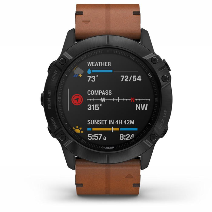 Garmin Fenix 6X Sapphire Multisport GPS Smartwatch, Black DLC +Fitness & Wellness Suite