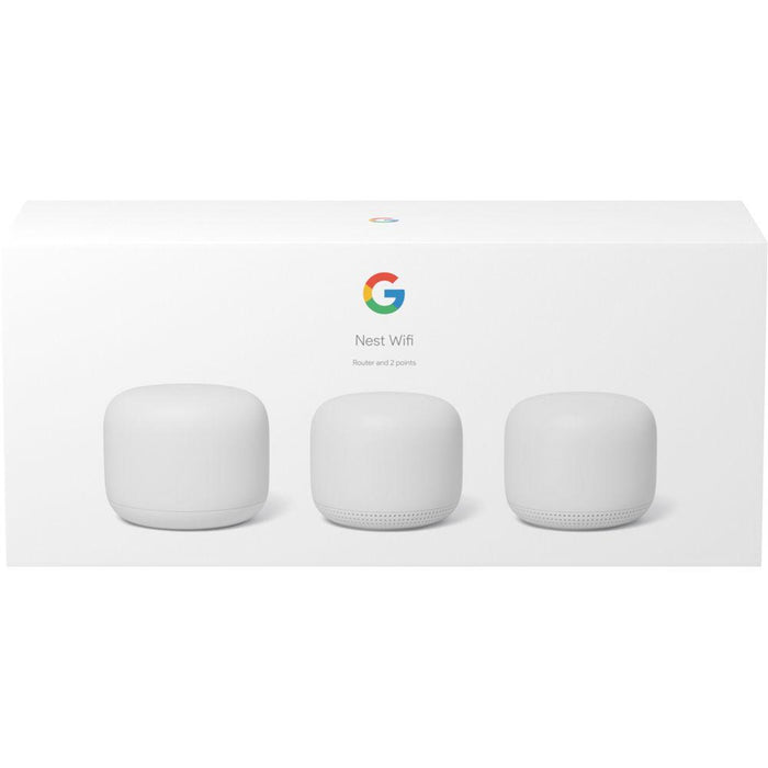 Google Nest Wifi Router And Point 2-Pack - Snow GA00823-US + Nest Cam Indoor Security Camera