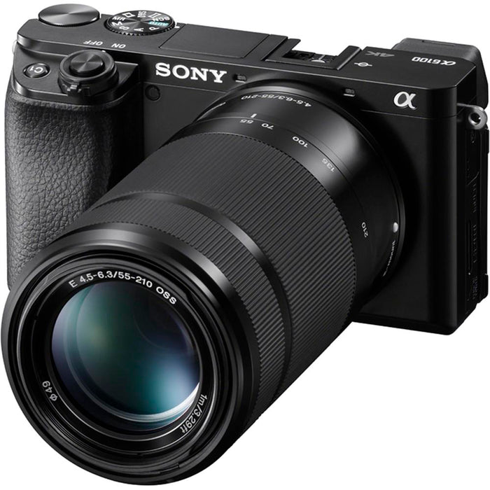 Sony Alpha a6100 APS-C Mirrorless Camera + 16-50mm + 55-210mm Lenses - Open Box