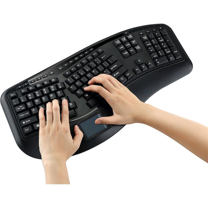Adesso Tru-Form 4500 2.4GHz Wireless Ergonomic Touchpad Keyboard