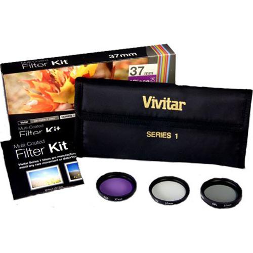 Vivitar 37mm UV, Polarizer & FLD Deluxe Filter kit (set of 3 + carrying case)