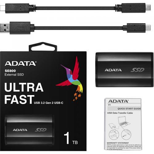 Adata SE800 1TB USB 3.2 Gen2 External SSD - Black