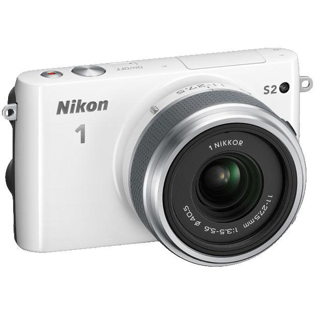 Nikon 1 S2 Mirrorless 14.2MP White Digital Camera w/ 11-27.5mm Lens Refurbished