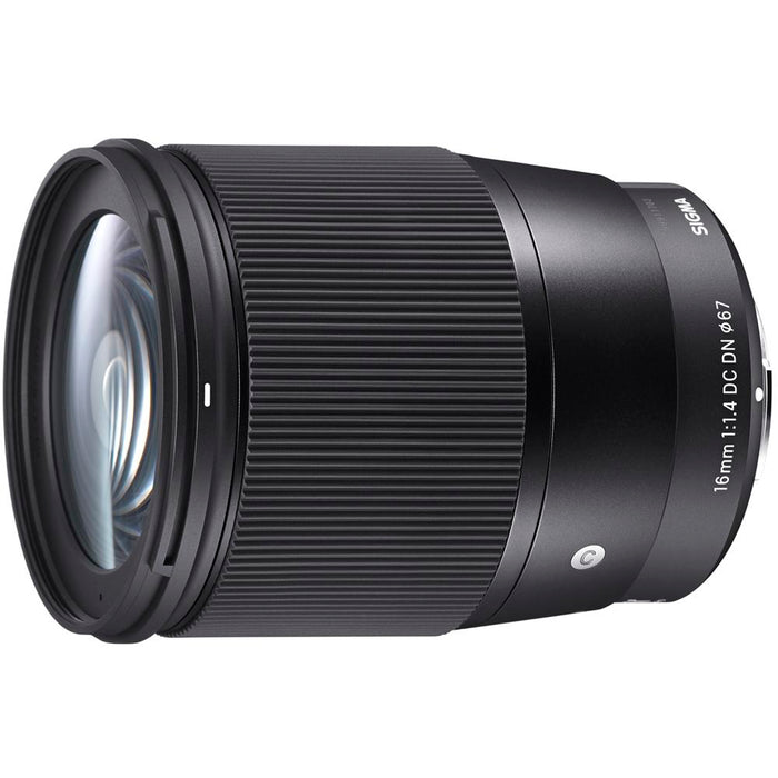 Sigma 16mm F1.4 DC DN Contemporary Lens for Sony E Mount Mirrorless Camera Bundle