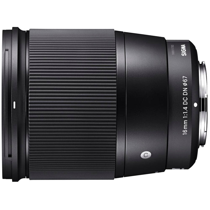 Sigma 16mm F1.4 DC DN Contemporary Lens for Sony E Mount Mirrorless Camera Bundle