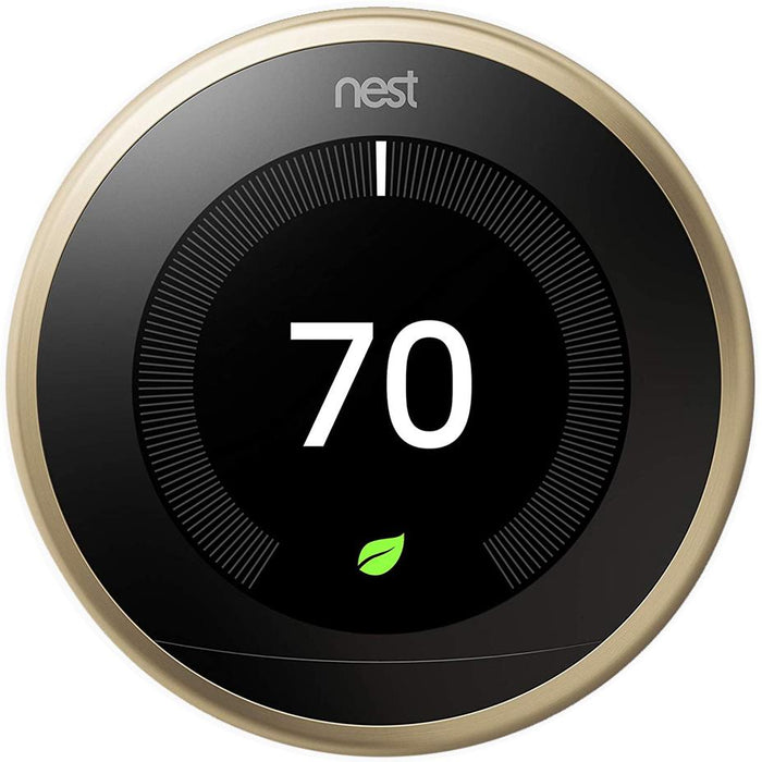 Google Nest 3rd Generation Learning Thermostat (Brass) T3032US