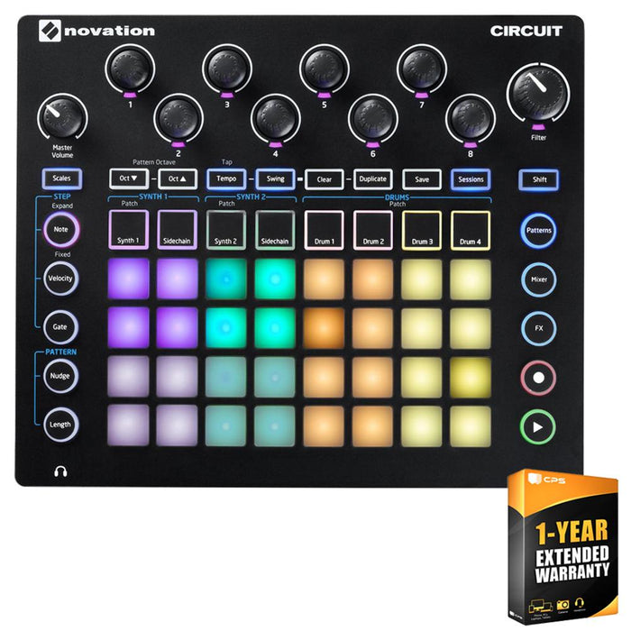 Novation Circuit Groove Box with Sample Import with 1 Year Extended Warranty