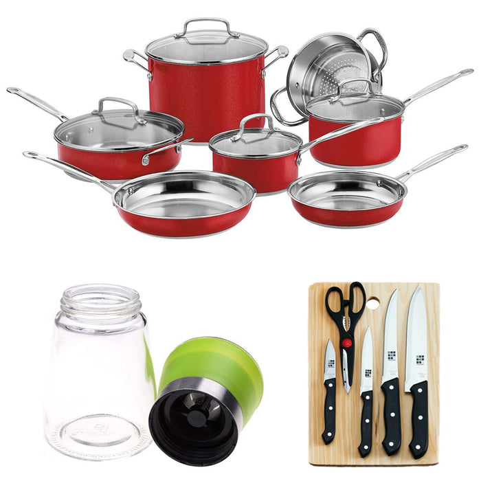 Cuisinart Chef's Classic Stainless Color Series 11pc Set +5pc Knife Bundle