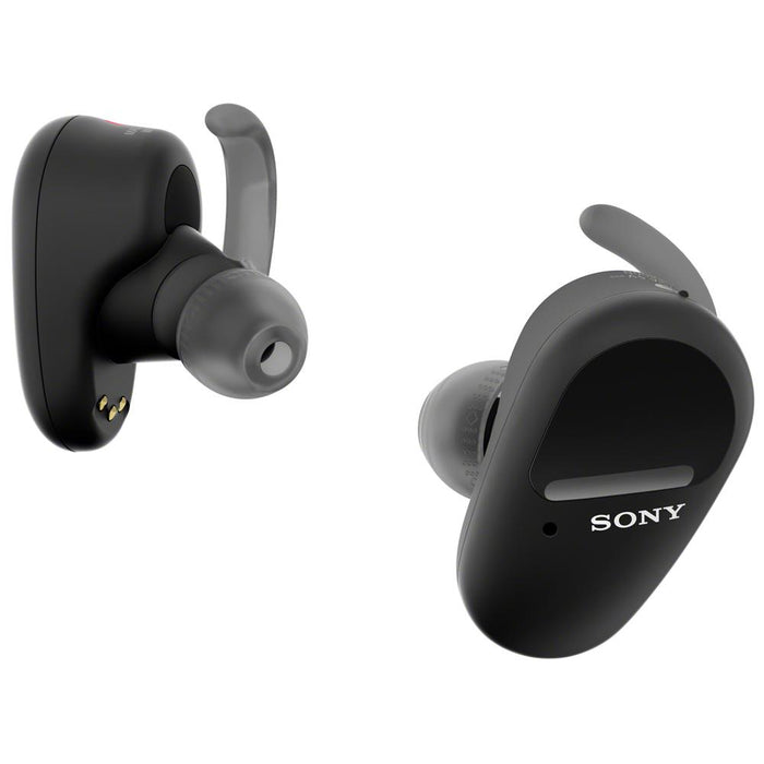 Sony WF-SP800N Truly Wireless Noise Canceling Sport Earbud Headphones Bundle Black