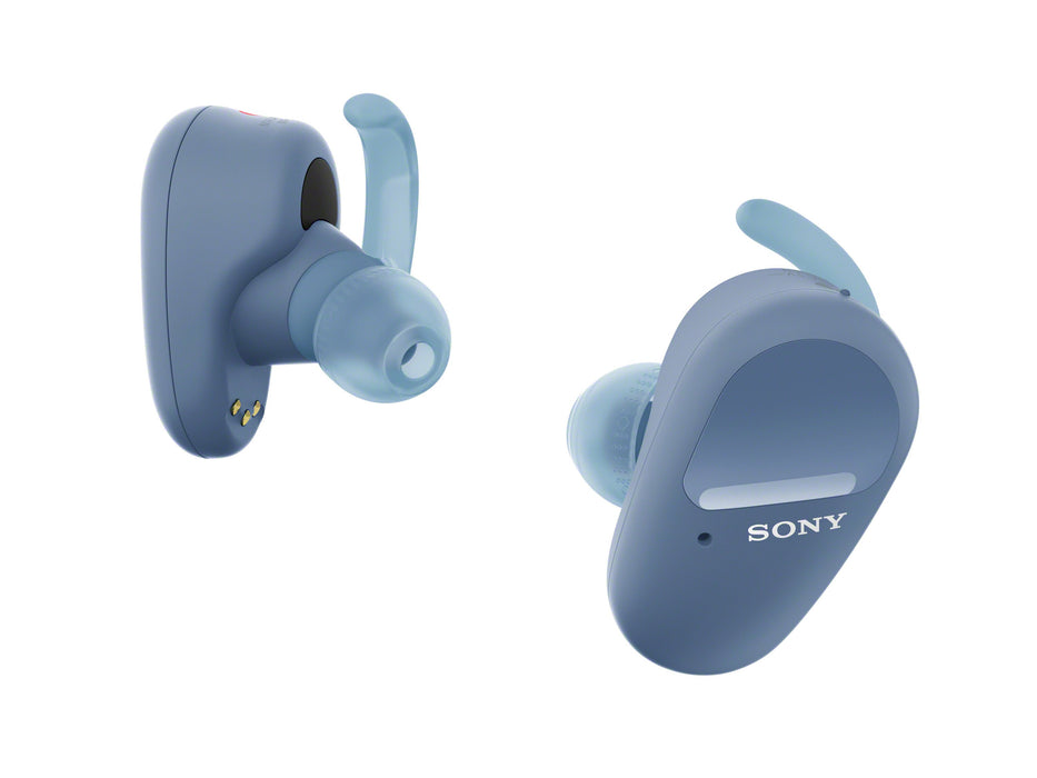 Sony WF-SP800N Truly Wireless Noise Canceling Sport Earbud Headphones Bundle Blue