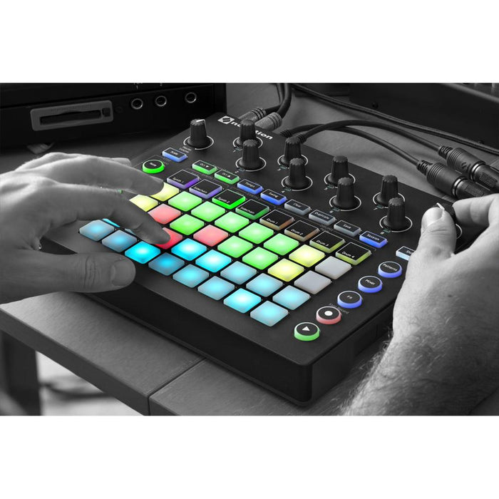 Novation Circuit Groove Box with Sample Import with In-ear Bluetooth Headphones