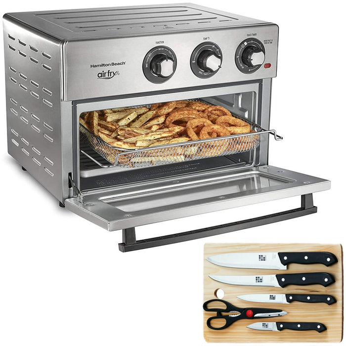 Hamilton Beach Air Fry Countertop Oven + 5-Piece Knife Set with Cutting Board
