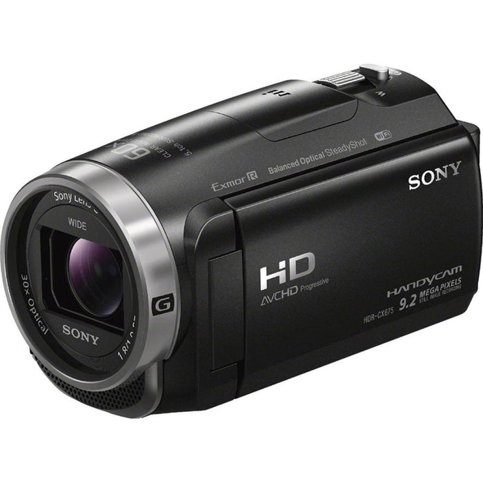 Sony HDR-CX675/B Full HD Handycam Camcorder CX675 w/ Wifi NFC Video Camera Bundle