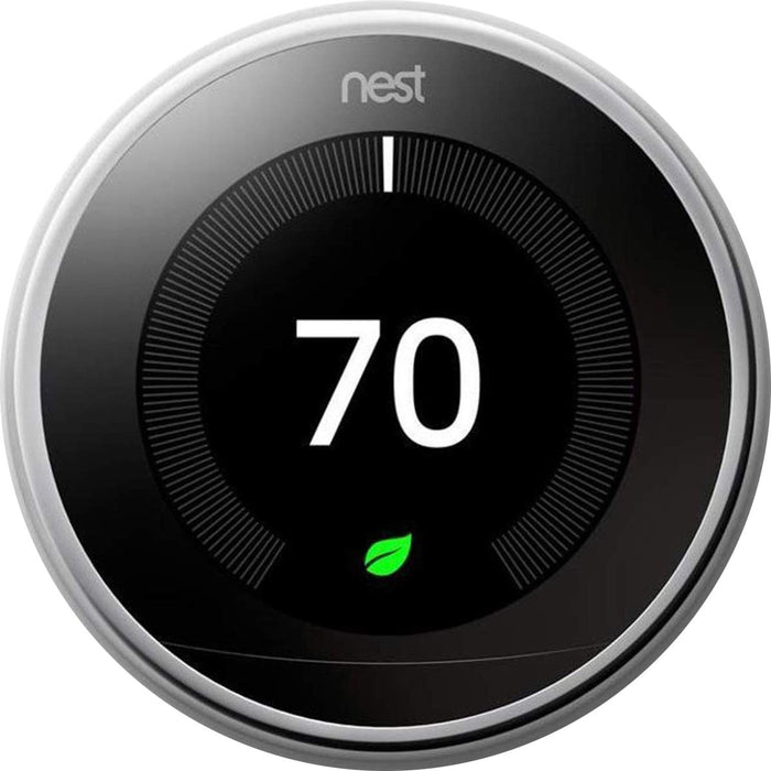 Google Nest Learning Smart Thermostat Gen3 Polished Steel T3019US Essential Kit