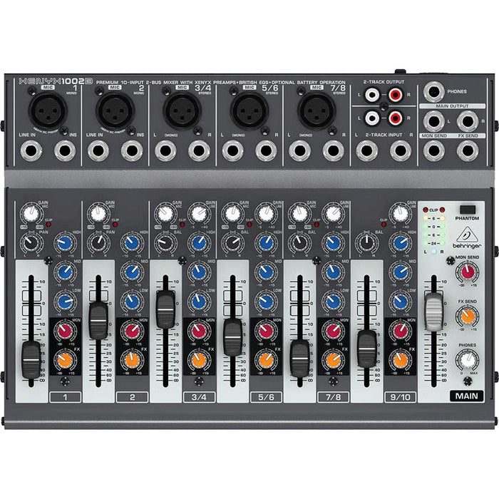 Behringer XENYX 1002B Premium 10-Input 2-Bus Mixer with XENYX Preamps and British EQs