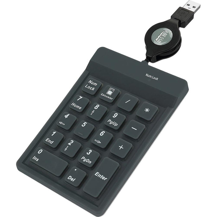 Adesso 18 Key USB Waterproof Numeric Keypad with Retractable Cable