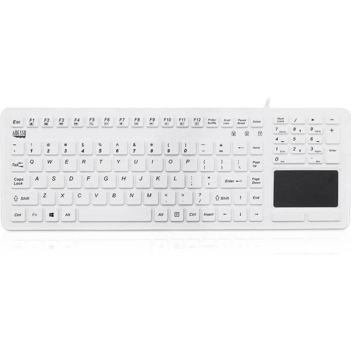 Adesso SlimTouch 270 Antimicrobial Waterproof Touchpad Keyboard (White)