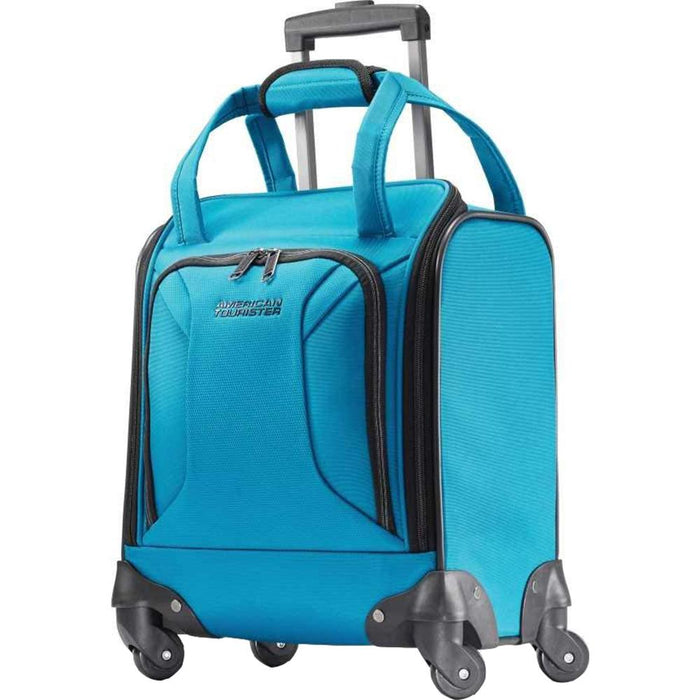 American Tourister Zoom Underseater Spinner Suitcase Luggage Tote, Teal Blue - Open Box