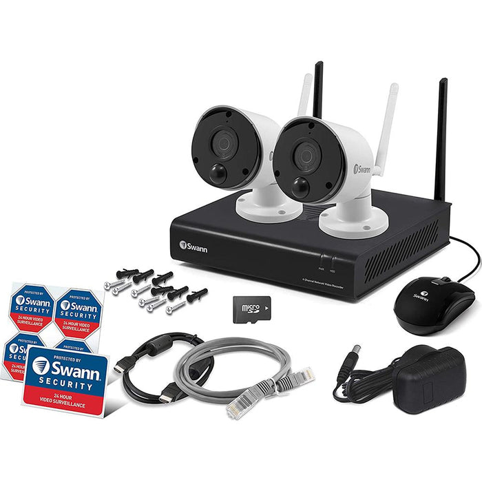 Swann Communications 1080p Wi-Fi NVR Kit - 2x Cams (490 series), 32GB SD card - Open Box