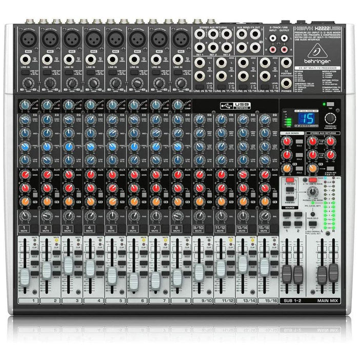 Behringer X2222USB Premium 22-Input 2/2-Bus Mixer Audio Interface with XENYX Mic Preamps