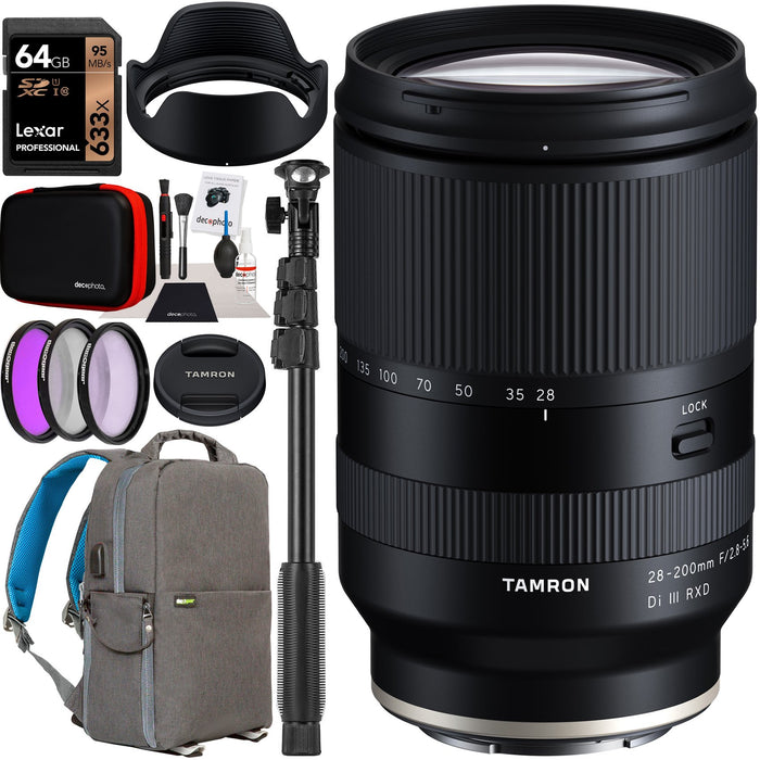 Tamron 28-200mm F/2.8-5.6 Di III RXD Lens A071 for Sony Full Frame Mirrorless Bundle