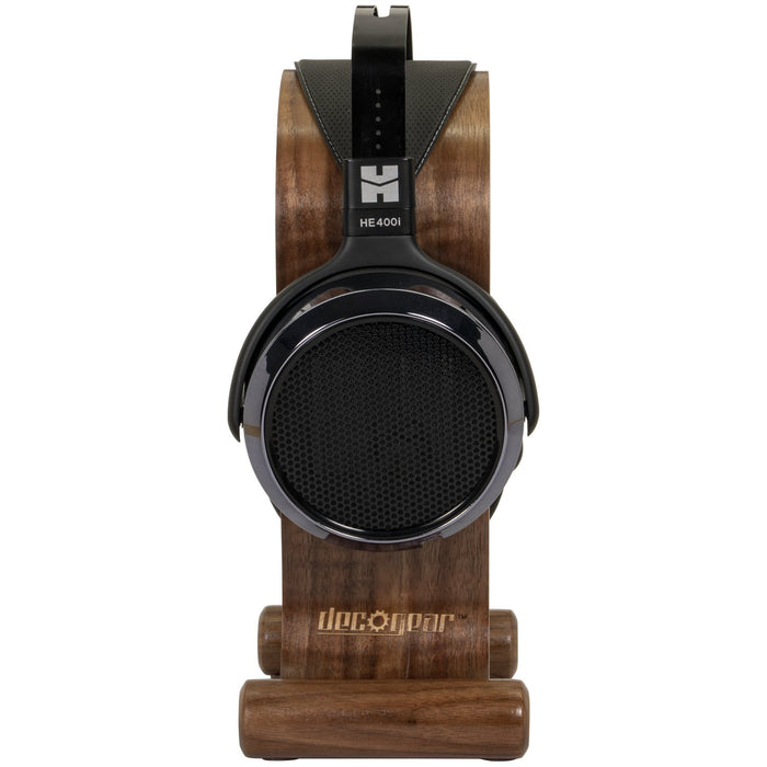 Deco Gear Wood Headphone Display Stand Secure Tabletop Holder w/ Hard Travel Case