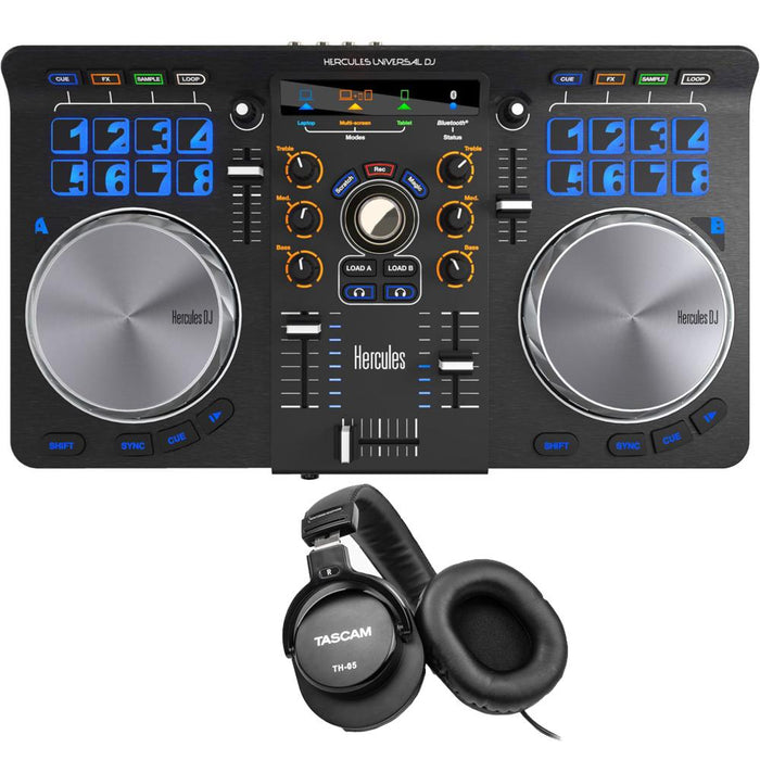 Hercules Universal 2Ch DJ Controller for Laptops, Smartphones & Tablet+Headphone