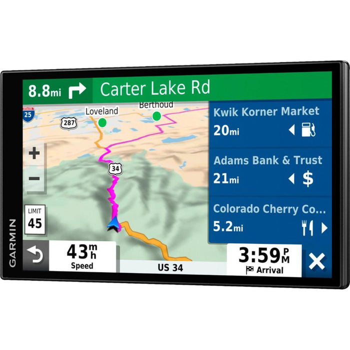 Garmin Drivesmart 65T GPS Navigator (Renewed) + Universal Bundle with Case, Car Socket