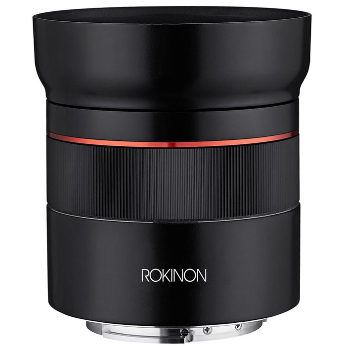 Rokinon 45mm F1.8 AF FE UMC Compact Full Frame Lens (Sony E Mount) +Lens Station Bundle
