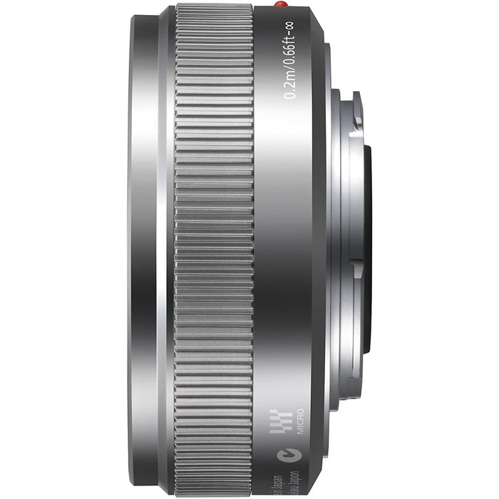Panasonic LUMIX H-H020AS G 20mm / F1.7 II ASPH. Silver Lens for MFT Mount - Renewed