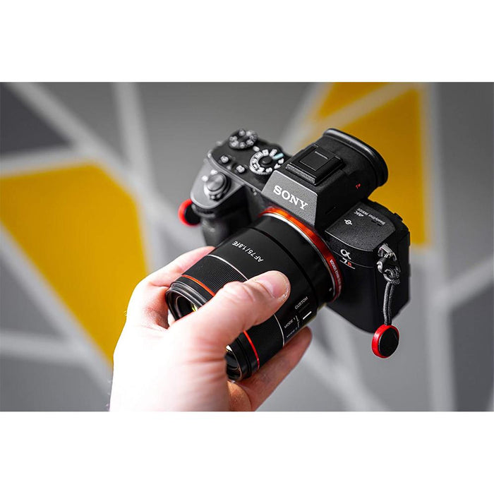 Rokinon 75mm F1.8 AF Full Frame FE Lens For Sony E Mount Mirrorless +Lens Station Bundle