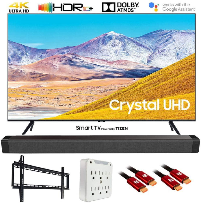 Samsung UN50TU8000 50" 4K Ultra HD Smart LED TV (2020 Model)w/ Deco Gear Soundbar Bundle