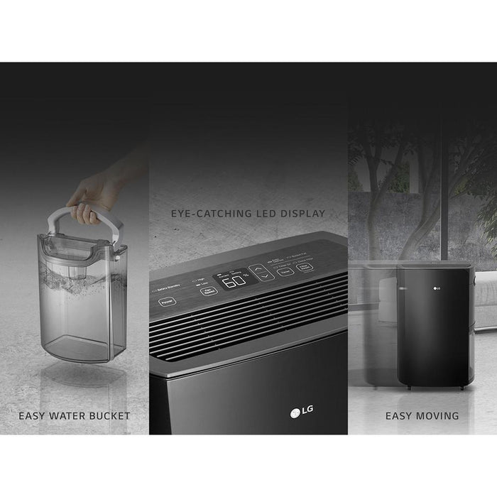 LGAC PuriCare 50-Pint Dehumidifier with Drain Pump and WiFi, Black (UD501KOJ5)