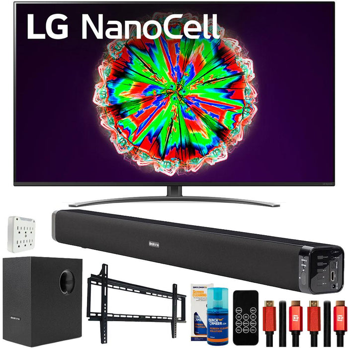 LG 55NANO81ANA 55" Nano 8 4K TV AI ThinQ (2020) with Deco Gear Home Theater Bundle