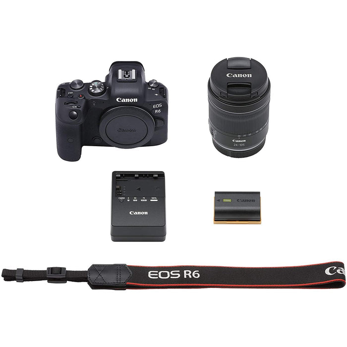 Canon EOS R6 Full Frame Mirrorless Camera Body with 24-105mm IS STM Lens Kit 4082C022