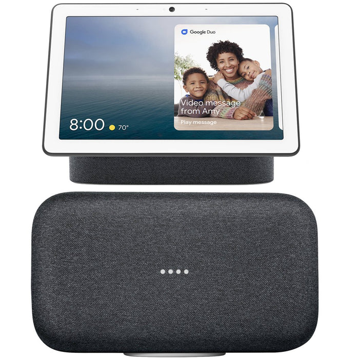 Google Nest Hub Max with Built-in Google Assistant + Home Max Premium Wifi Speaker Charcoal
