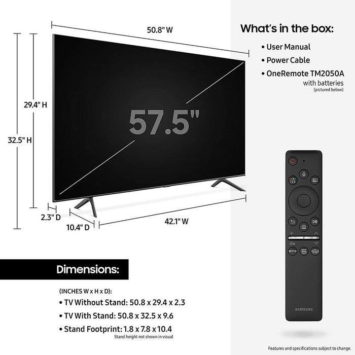 Samsung QN58Q60TA 58" Class Q60T QLED 4K UHD HDR Smart TV (2020) - Open Box