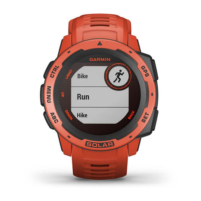 Garmin Instinct Solar GPS Smartwatch - Flame Red (010-02293-21) w/ 2x Screen Protectors