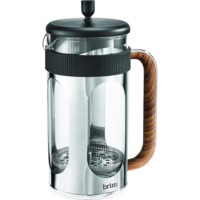 Brim 8 Cup French Press Coffee Maker with Wooden Pattern Handle - 50026