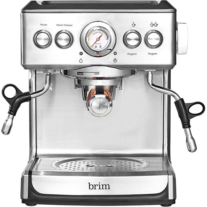 Brim 19 BAR Espresso Machine, 360 Degree Microfoam Dry Steam Wand - 50027