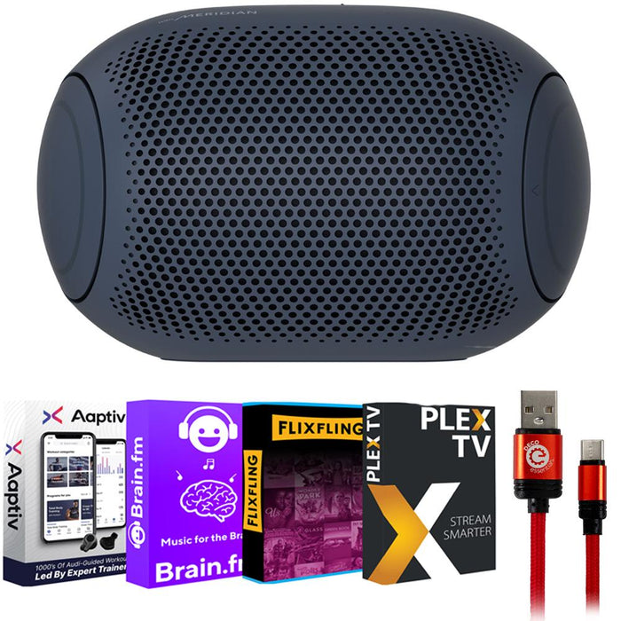 LG PL2 Portable Bluetooth Speaker with Meridian Technology + Deco Essentials Bundle