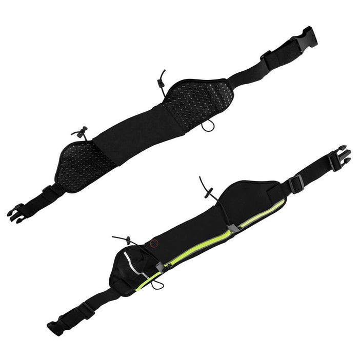 Deco Essentials Sport Zippered Waist Belt with Storage Bags and Bottle Holder, 2 Pack