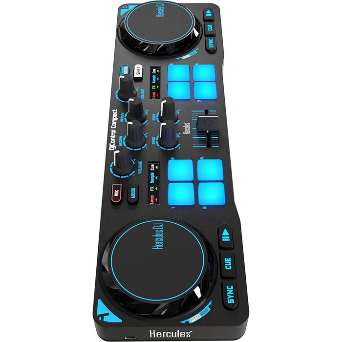Hercules DJControl Compact Portable DJ Controller for Djuced w/ Bytech Headphones