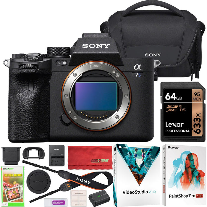 Sony a7s III Mirrorless 4K Camera Body with 35mm Full Frame Image Sensor +Case Bundle