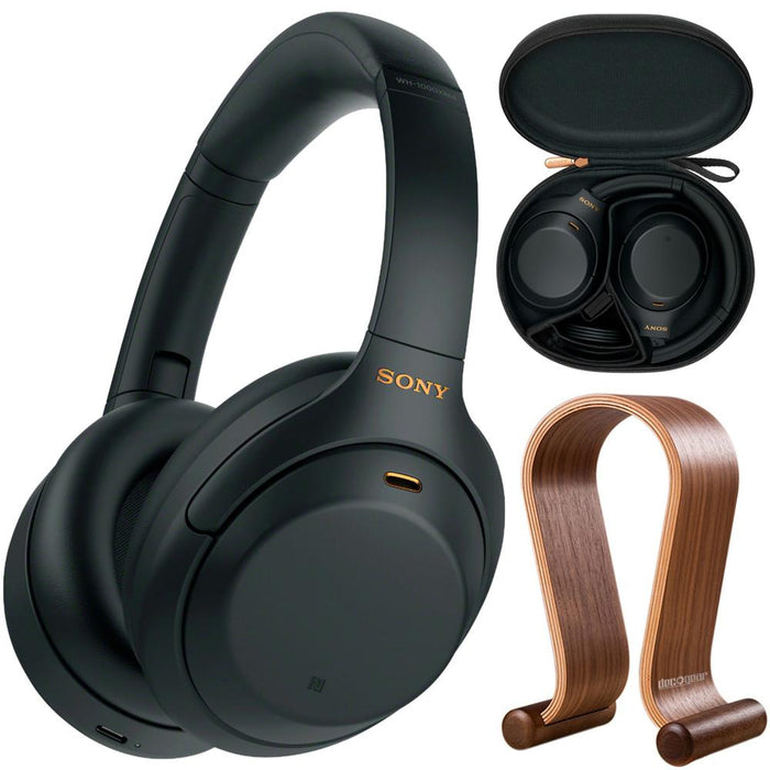 Sony WH1000XM4/B Noise Cancelling Wireless Headphones + Wood