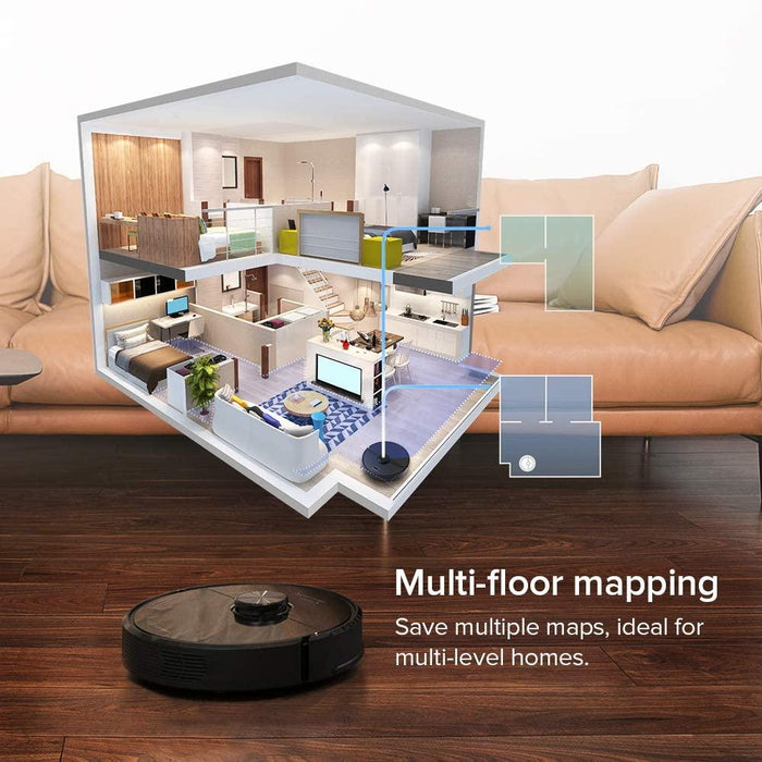 Roborock S6 Pure Robot Vacuum & Mop Cleaner Adaptive Routing, Multi-Floor Mapping (Black)