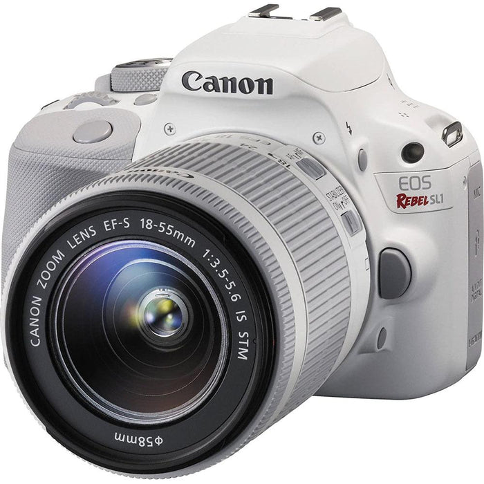 Canon EOS Rebel SL1 Digital SLR Camera with EF-S 18-55mm IS STM Lens - White